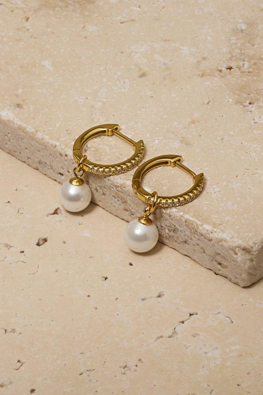 Perfectly Poised Pearl Hoops