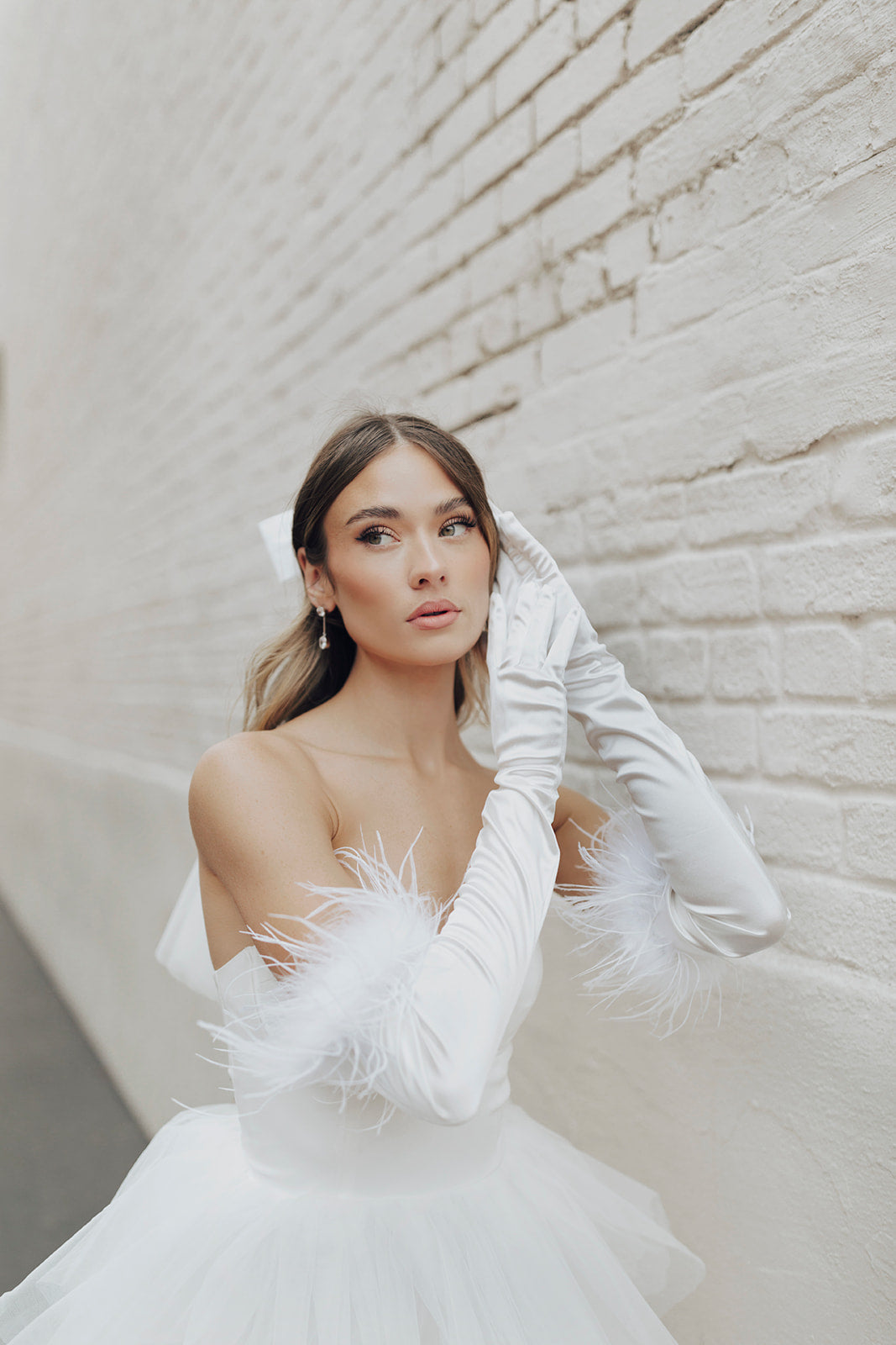 Olivia Feather Gloves – Untamed Petals - Main Image