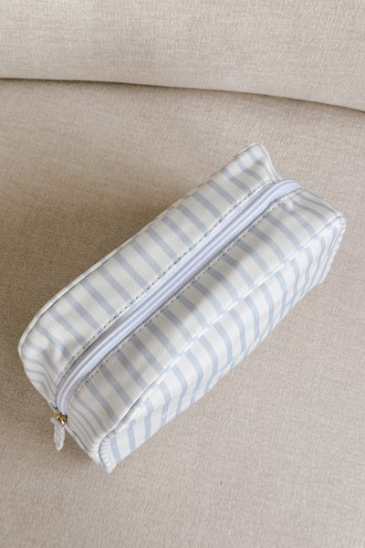 Bride Striped Cosmetic Bag - Blue