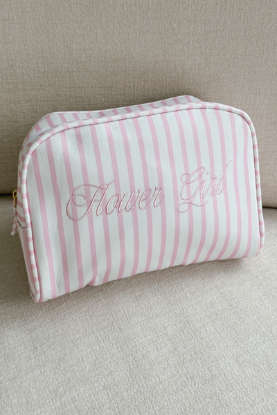 Flower Girl Striped Cosmetic Bag