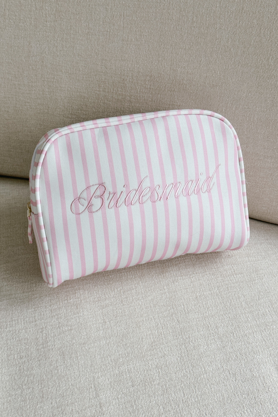 Bridesmaid Striped Cosmetic Bag