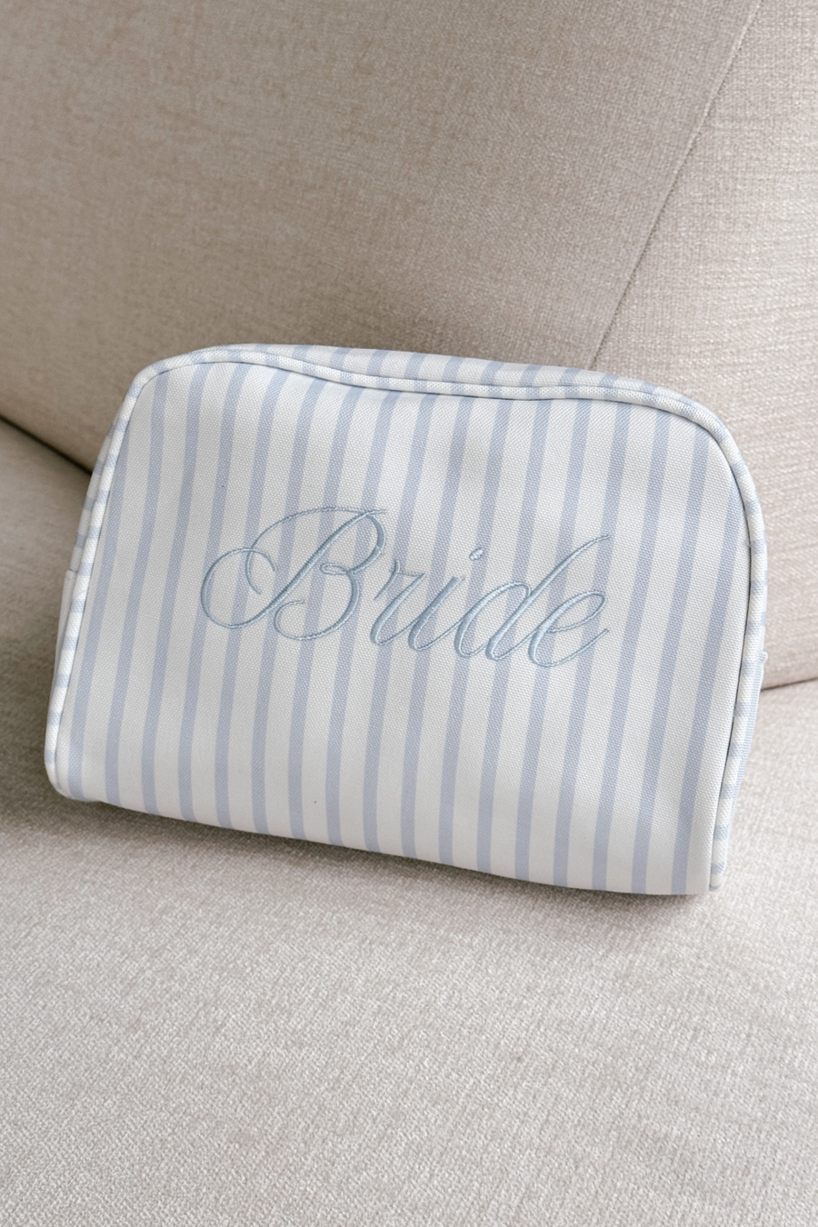 Bride Striped Cosmetic Bag - Blue
