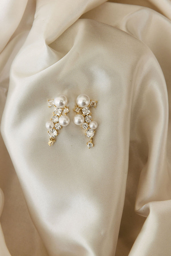 Alexandra Pearl and Crystal Drop Earrings