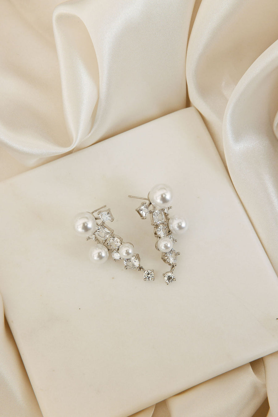 Alexandra Pearl and Crystal Drop Earrings