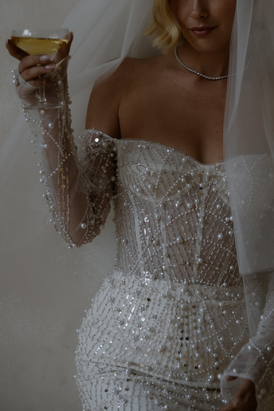Amalfi Mini Dress Beaded Off-the-Shoulder Bridal Dress | Untamed Petals Amalfi Mini Dress Beaded Off-the-Shoulder Bridal Dress | Untamed Petals