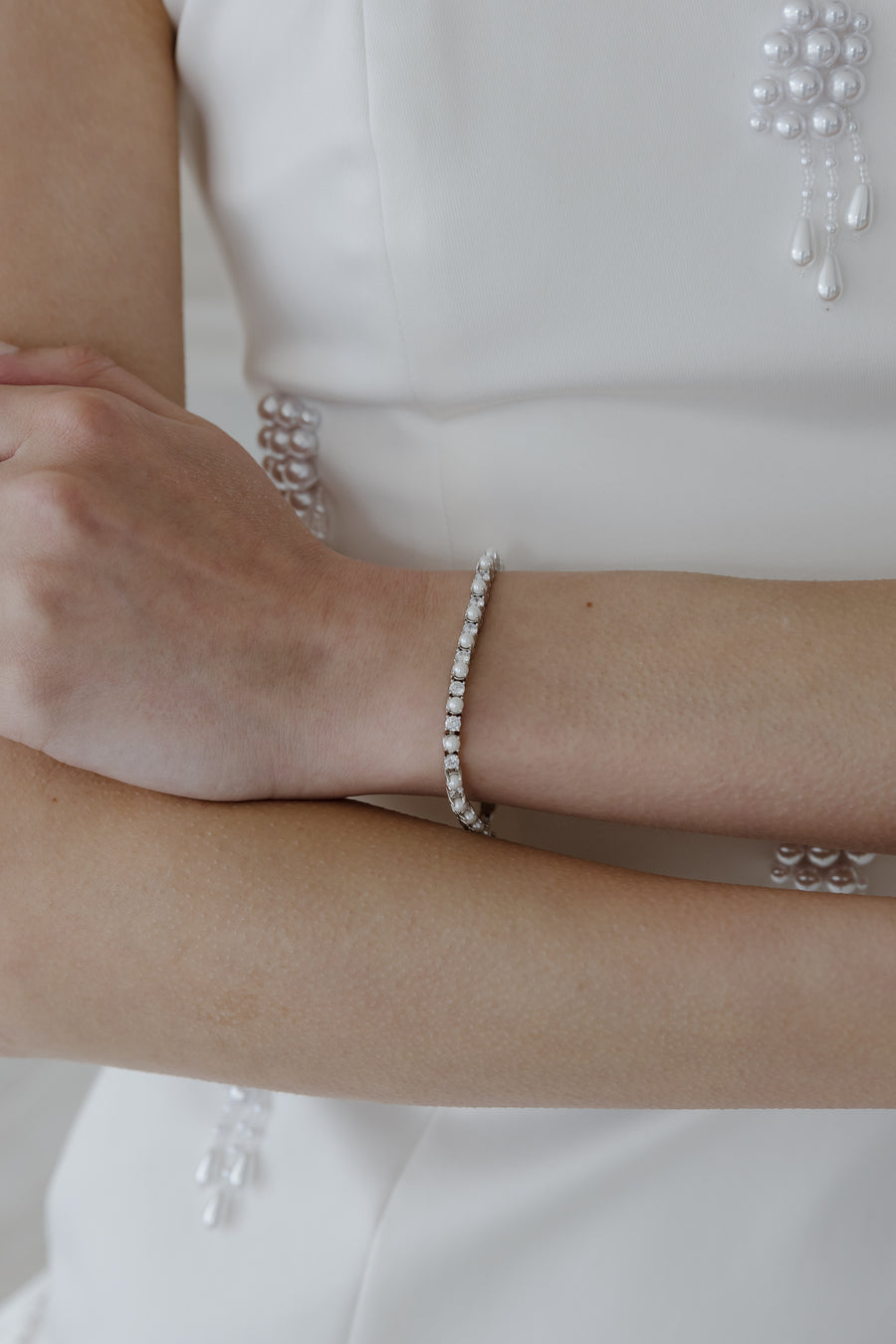 Aria Pearl and Crystal Bracelet