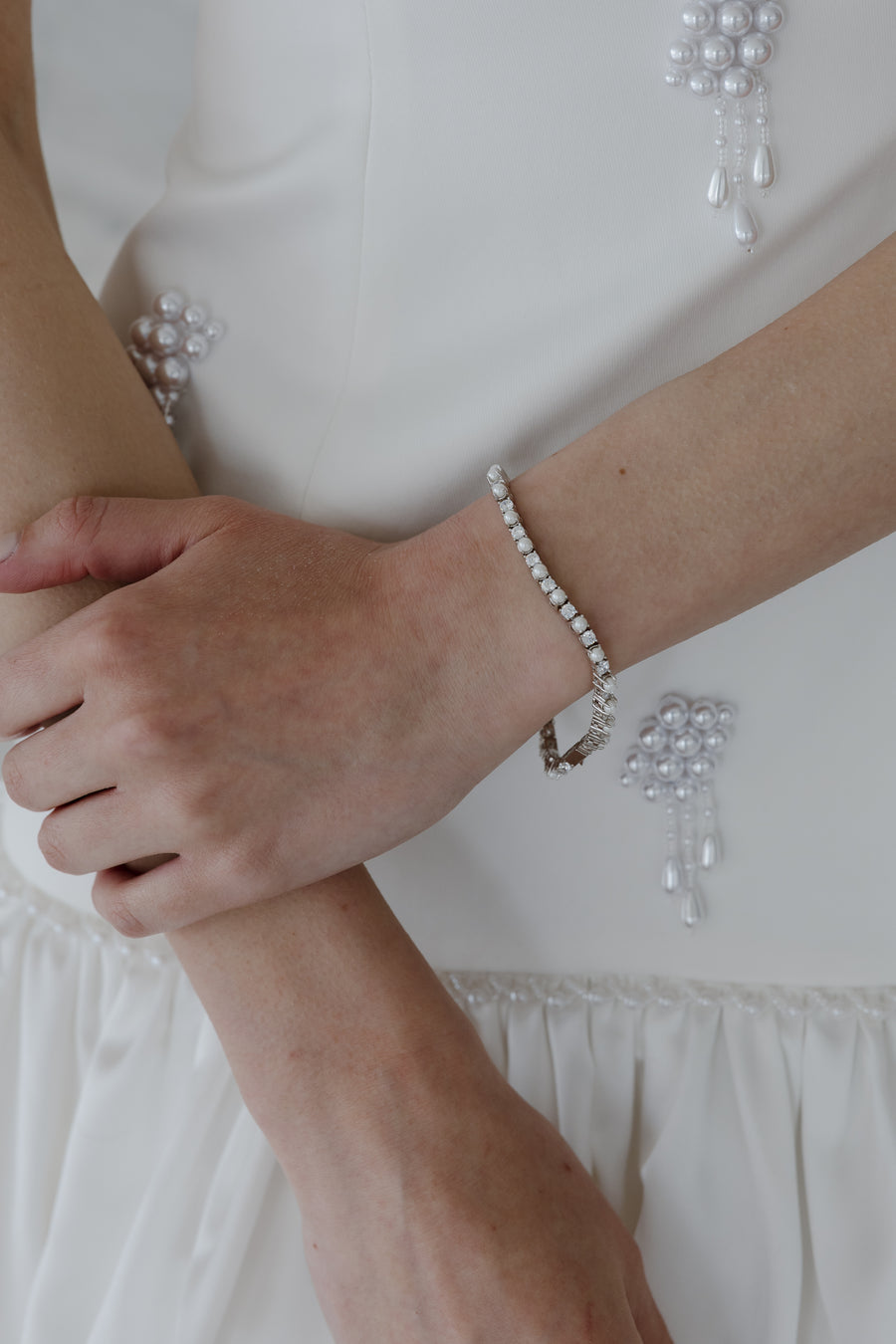 Aria Pearl and Crystal Bracelet