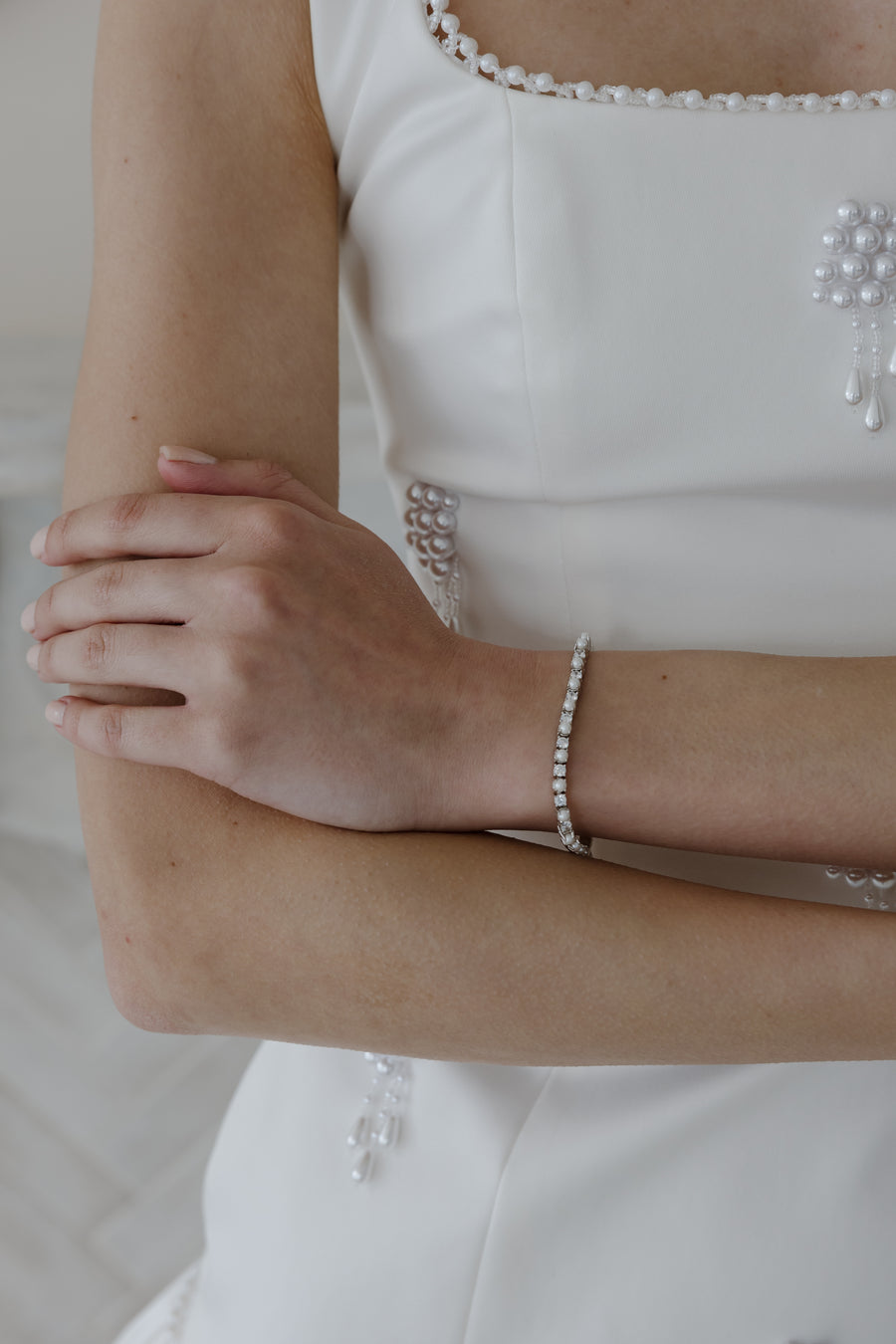 Aria Pearl and Crystal Bracelet