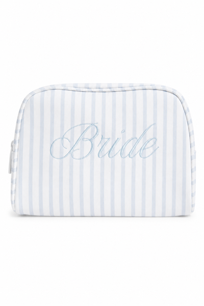 Bride Striped Cosmetic Bag - Blue