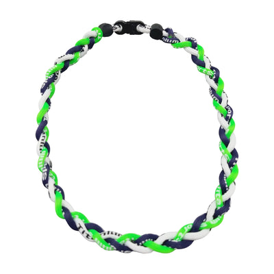 Blaze Rope Sports Necklace | Neon Green, Blue & White