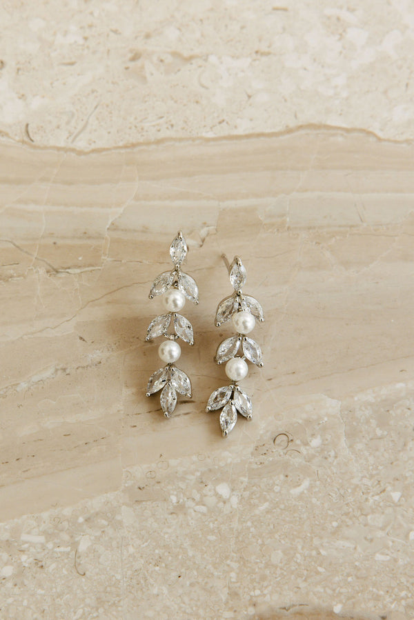 Blossom Pearl and Crystal Earrings