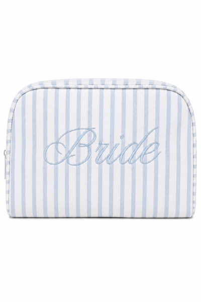 Bride Striped Cosmetic Bag - Blue