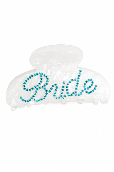 Something Blue BRIDE Crystal Claw Clip