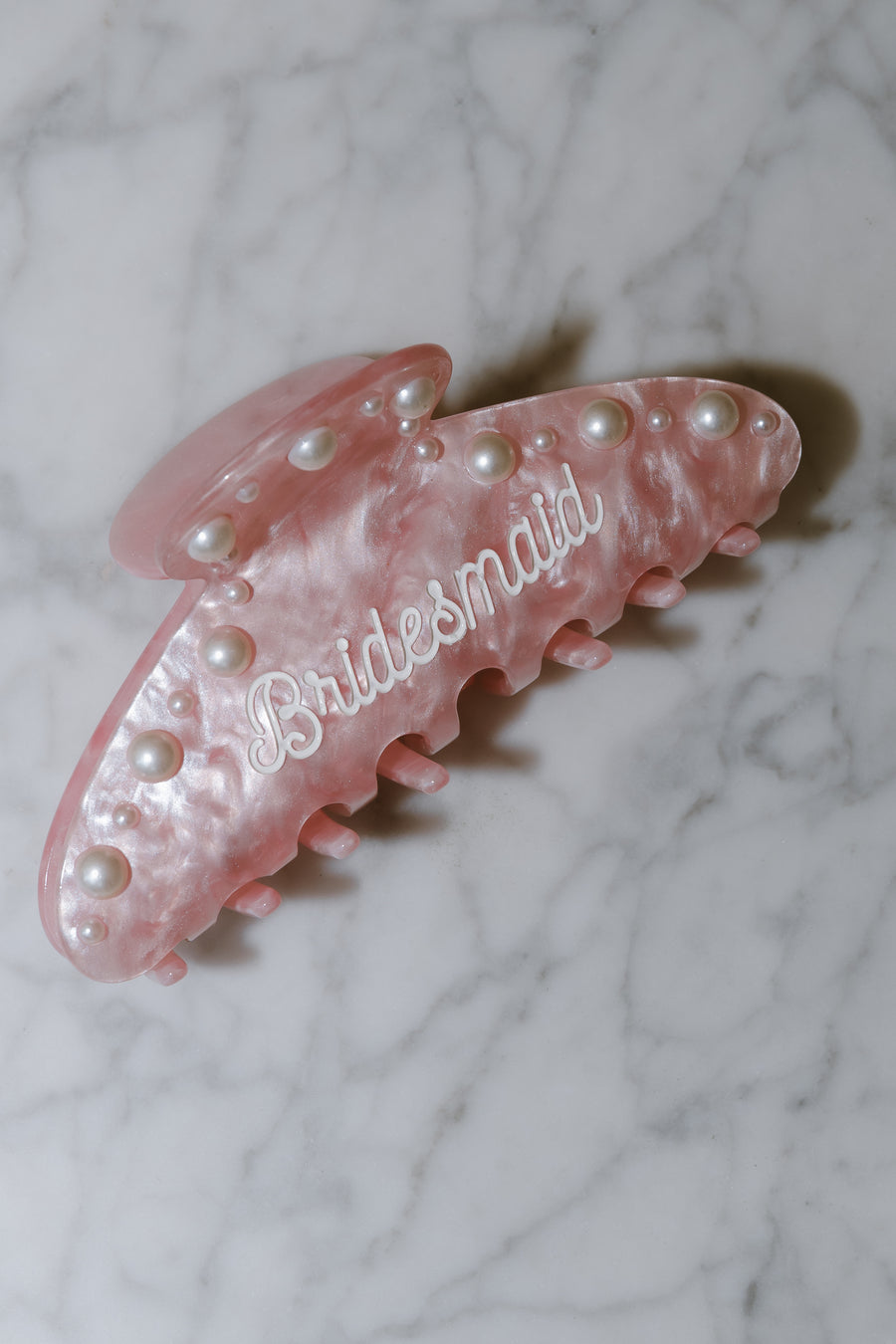 Bridesmaid Pink Pearl Claw Clip