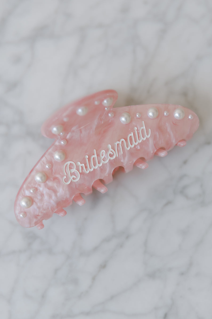 Bridesmaid Pink Pearl Claw Clip