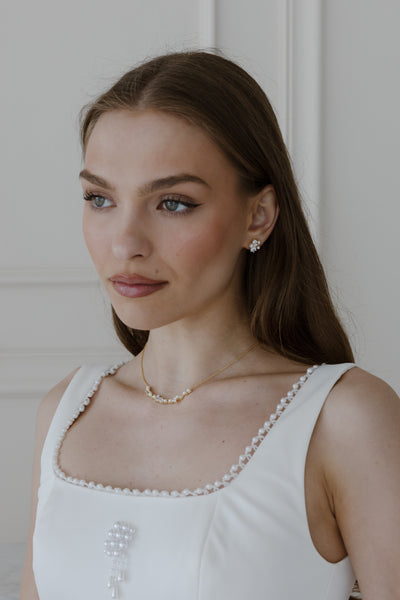 Cleo Pearl and Crystal Necklace