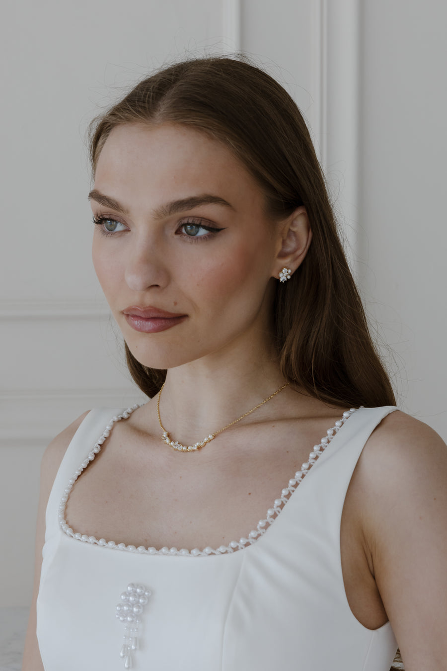Cleo Pearl and Crystal Necklace