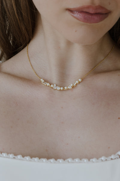 Cleo Pearl and Crystal Necklace