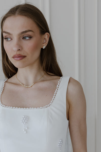 Cleo Pearl and Crystal Necklace