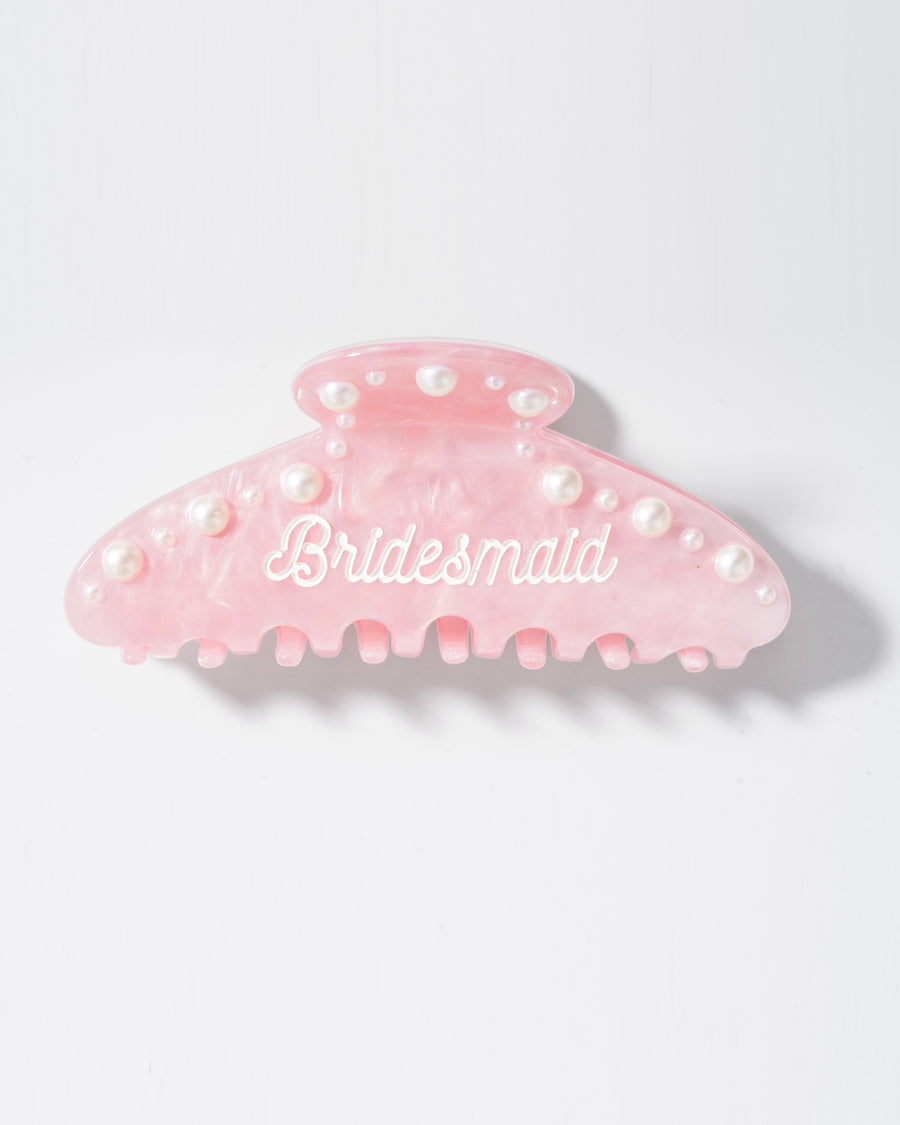 Bridesmaid Pink Pearl Claw Clip