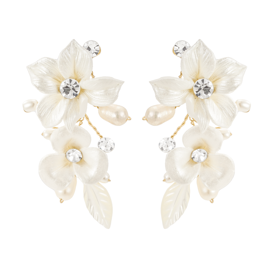 Louise Porcelain Flower Earrings – Untamed Petals Louise Porcelain Flower Earrings – Untamed Petals