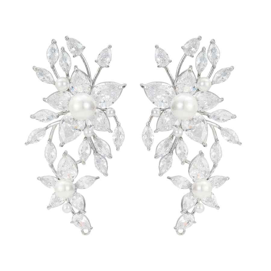 Royalist Pearl and Crystal Statement Earrings