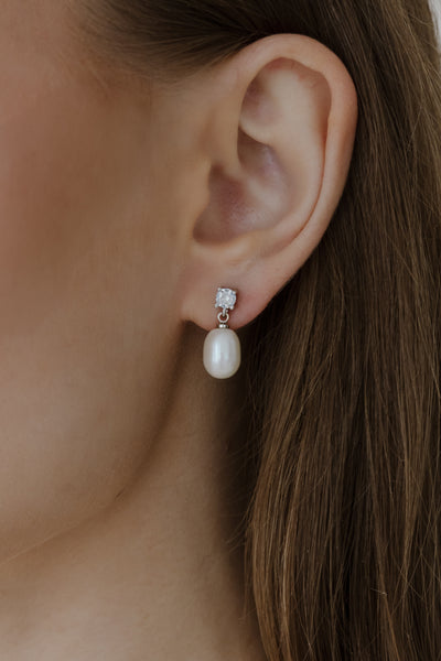 Greer Pearl and Crystal Earrings
