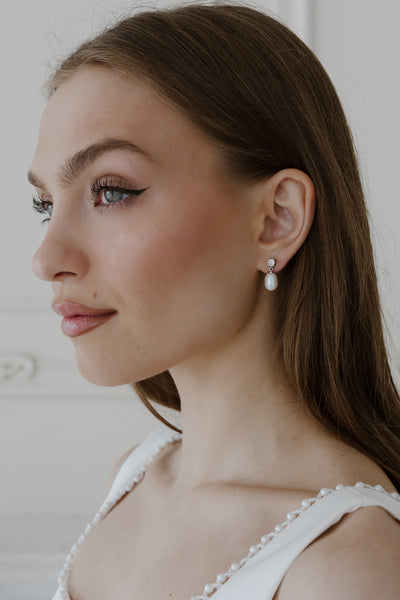 Greer Pearl and Crystal Earrings