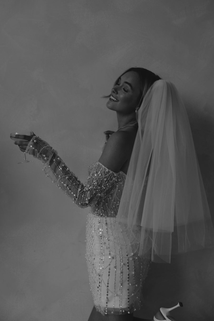 Amalfi Mini Dress Beaded Off-the-Shoulder Bridal Dress | Untamed Petals Amalfi Mini Dress Beaded Off-the-Shoulder Bridal Dress | Untamed Petals
