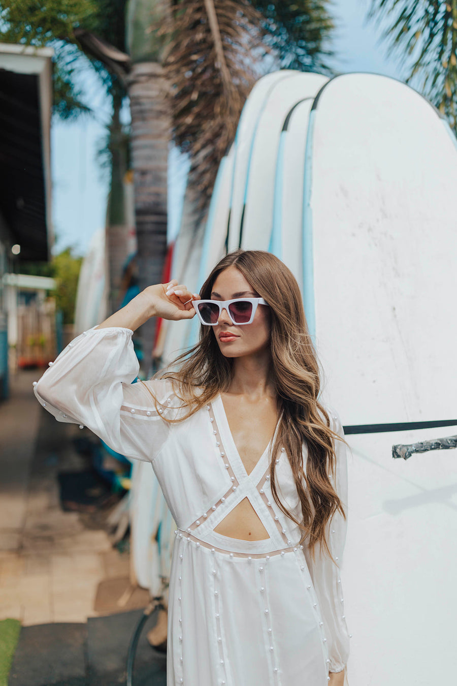 Hilton Cut-Out Dress - Off White