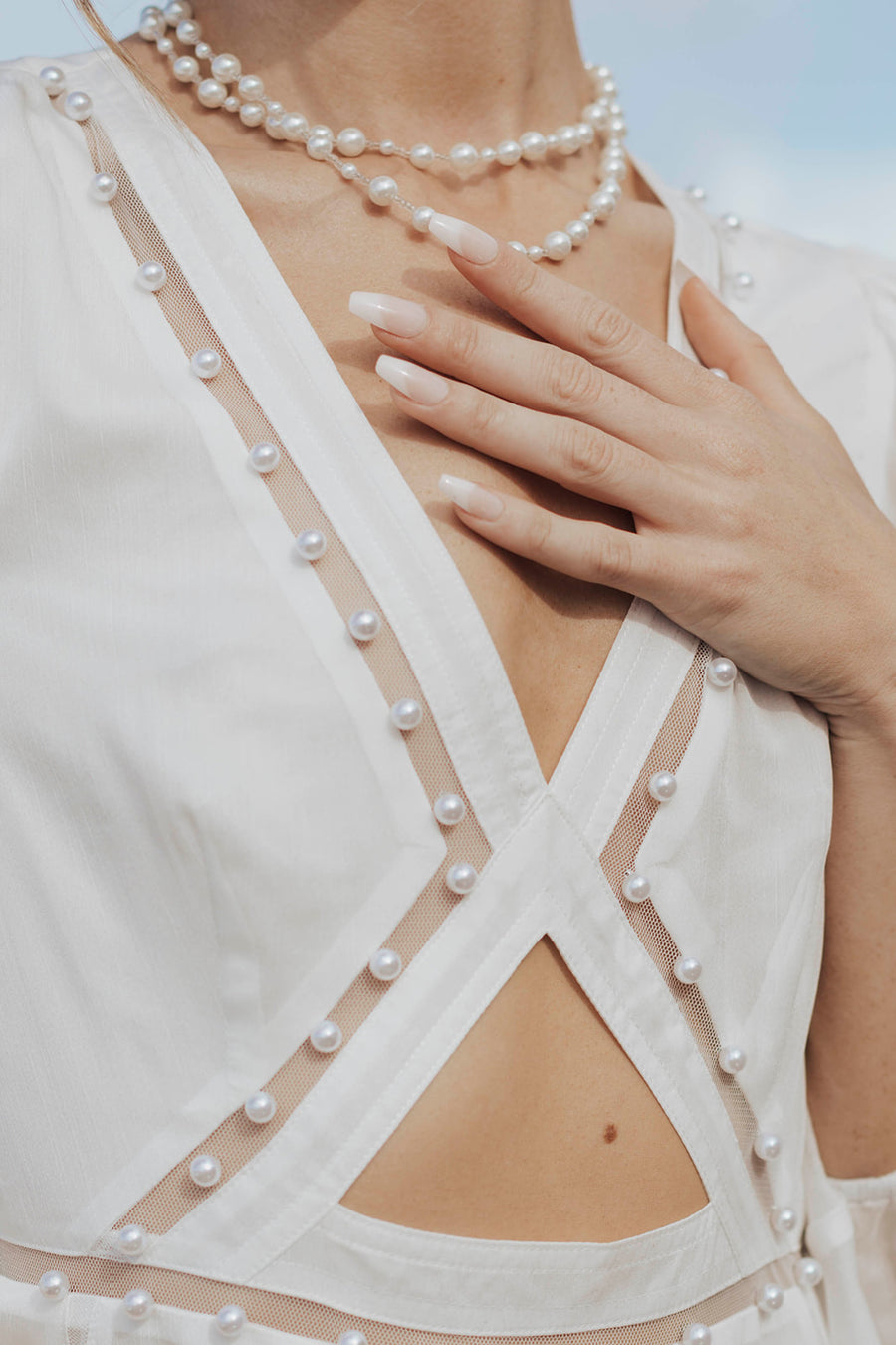 Hilton Cut-Out Dress - Off White Untamed Petals Hilton Cut-Out Dress - Off White Untamed Petals