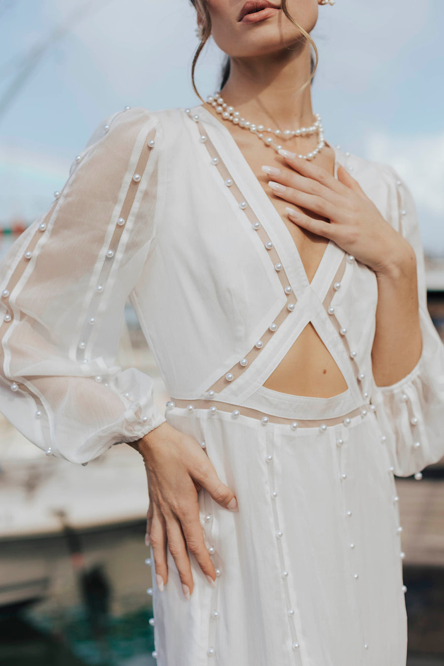 Hilton Cut-Out Dress - Off White Untamed Petals Hilton Cut-Out Dress - Off White Untamed Petals