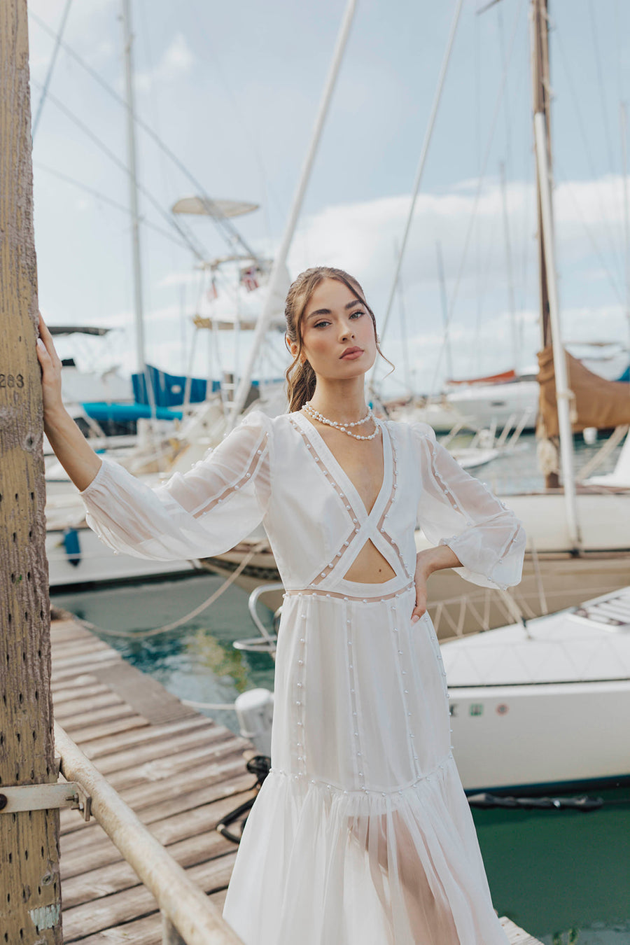 Hilton Cut-Out Dress - Off White Untamed Petals Hilton Cut-Out Dress - Off White Untamed Petals
