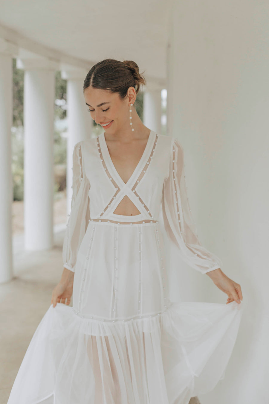 Hilton Cut-Out Dress - Off White