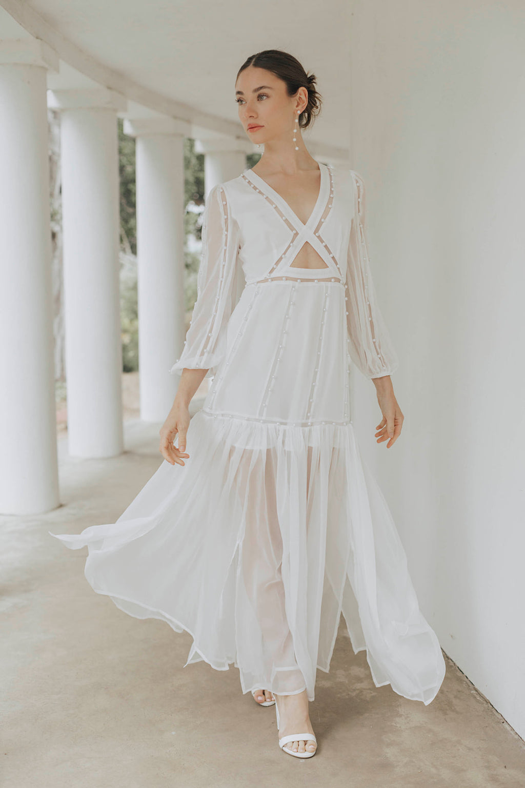 Hilton Cut-Out Dress - White – Untamed Petals