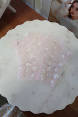 Short Valiant Sheer Gloves - Hot Pink - SAMPLE SALE