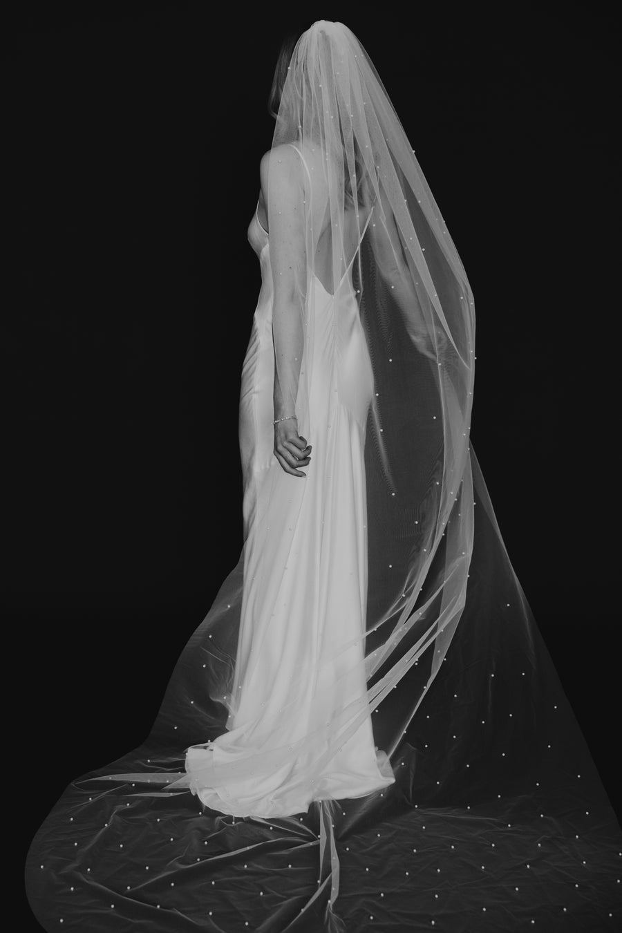 white wedding dress with black veil Jackson Veil – Untamed Petals