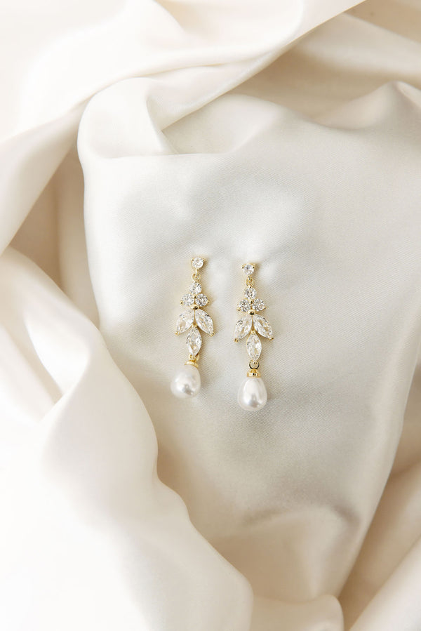 Leo Pearl and Crystal Drop Earrings