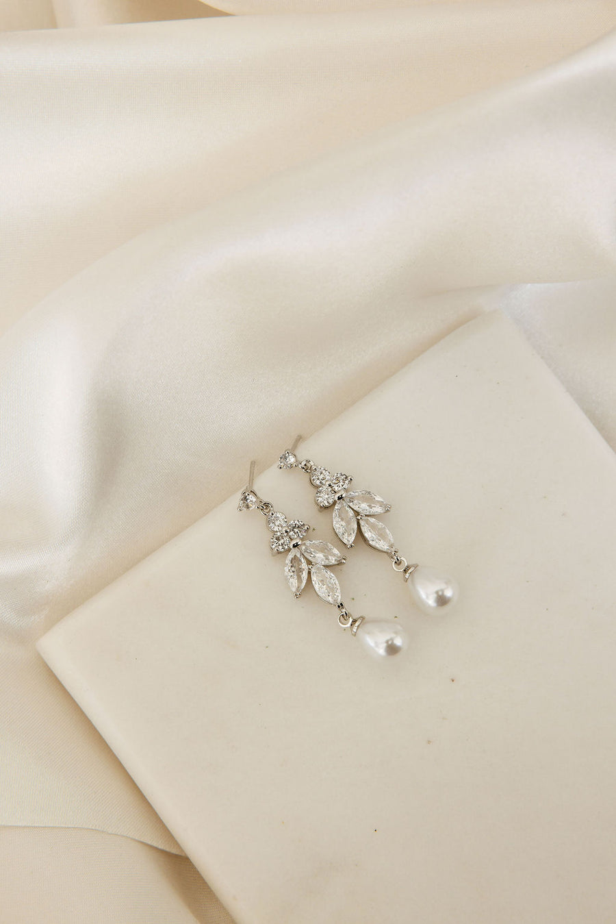 Leo Pearl and Crystal Drop Earrings