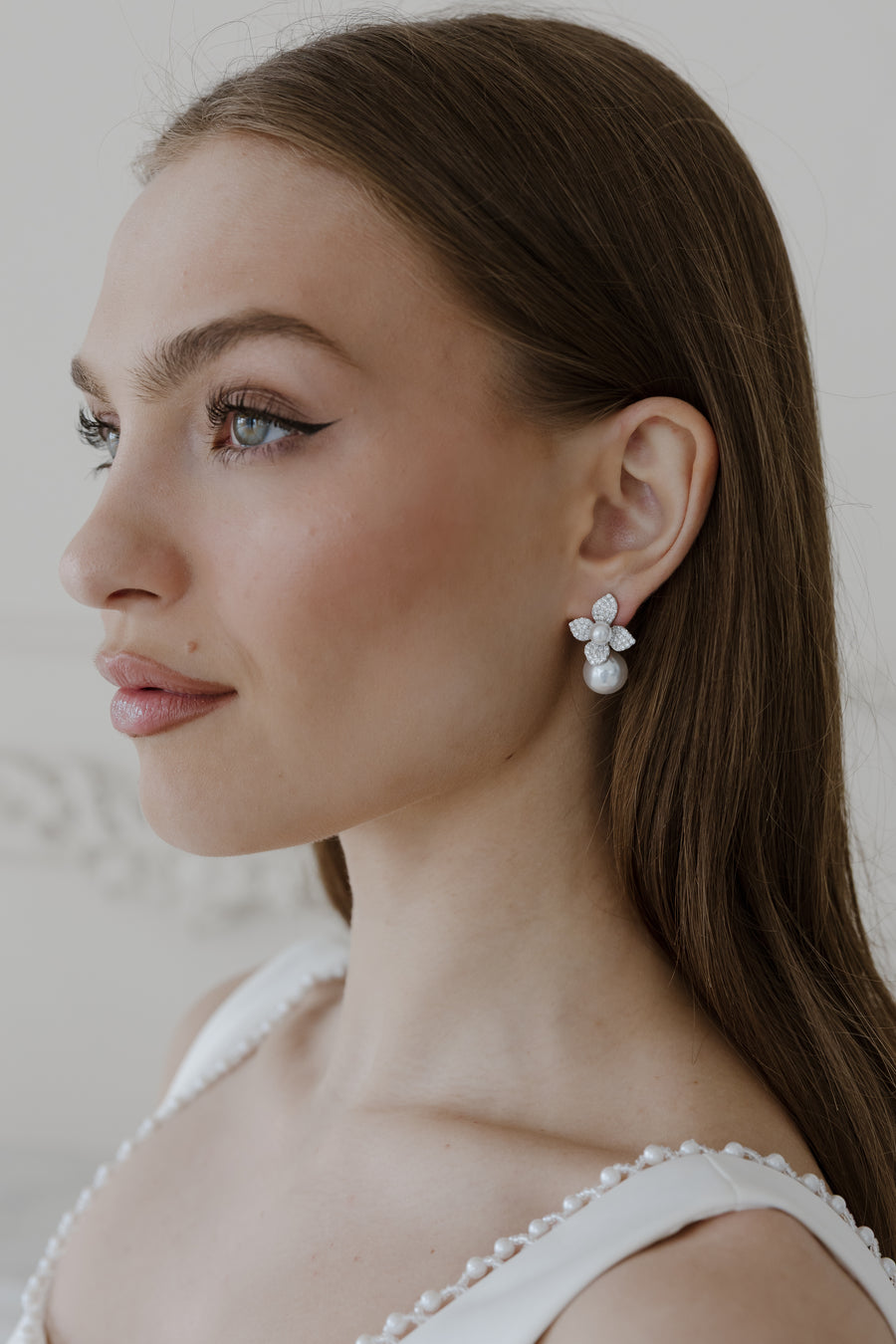 Magnolia Pearl and Crystal Earrings