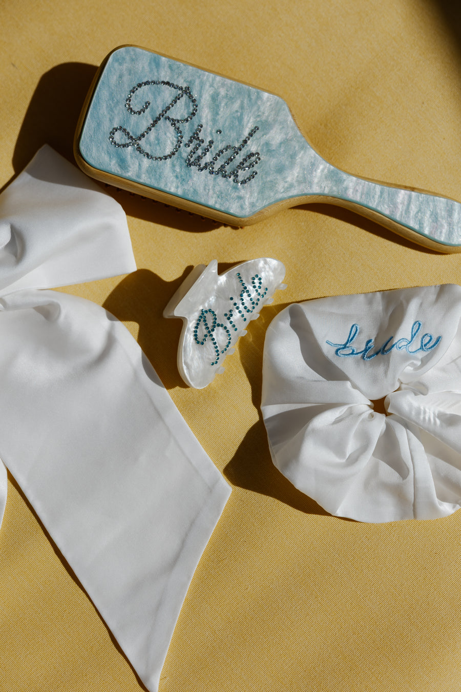 Something Blue BRIDE Crystal Claw Clip