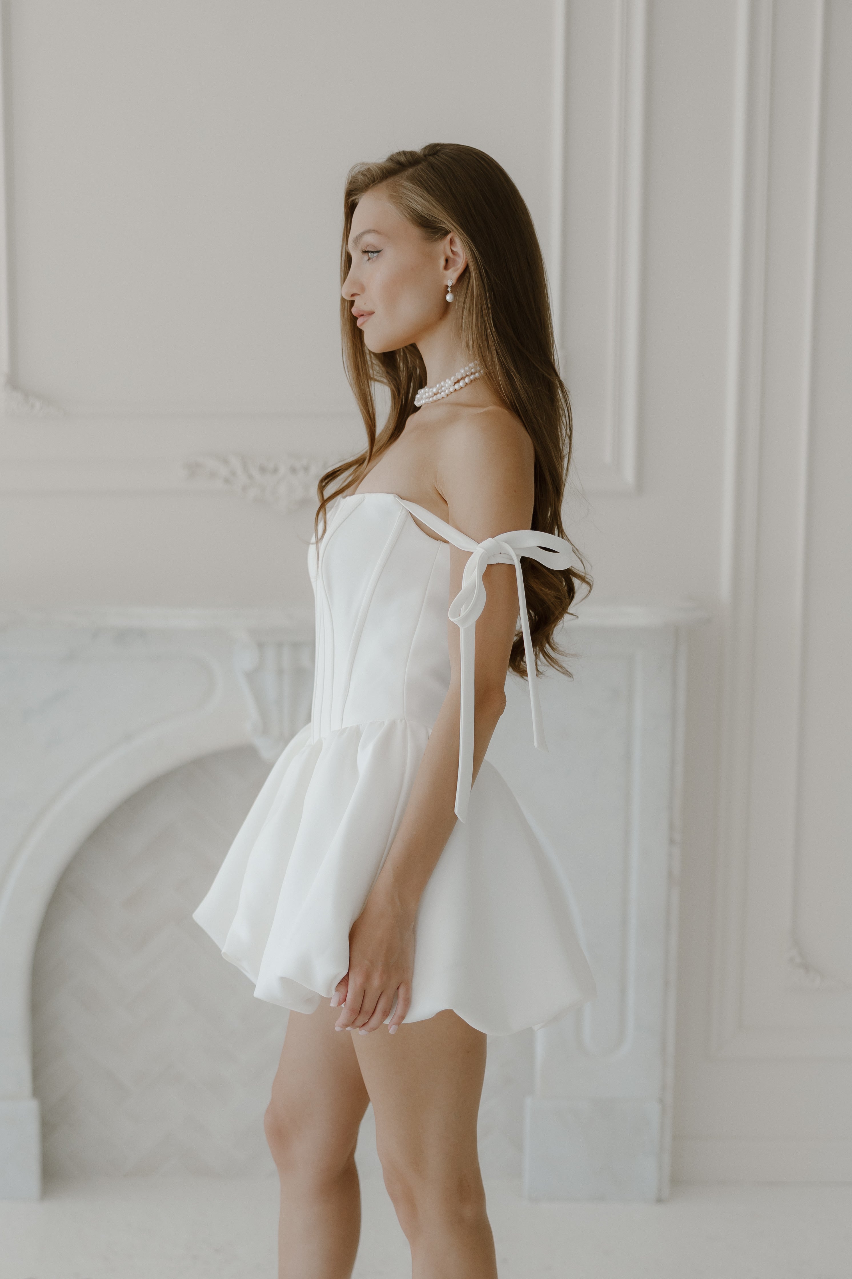 Muse Mini Dress – Crepe Bubble Skirt Mini Dress | Untamed Petals