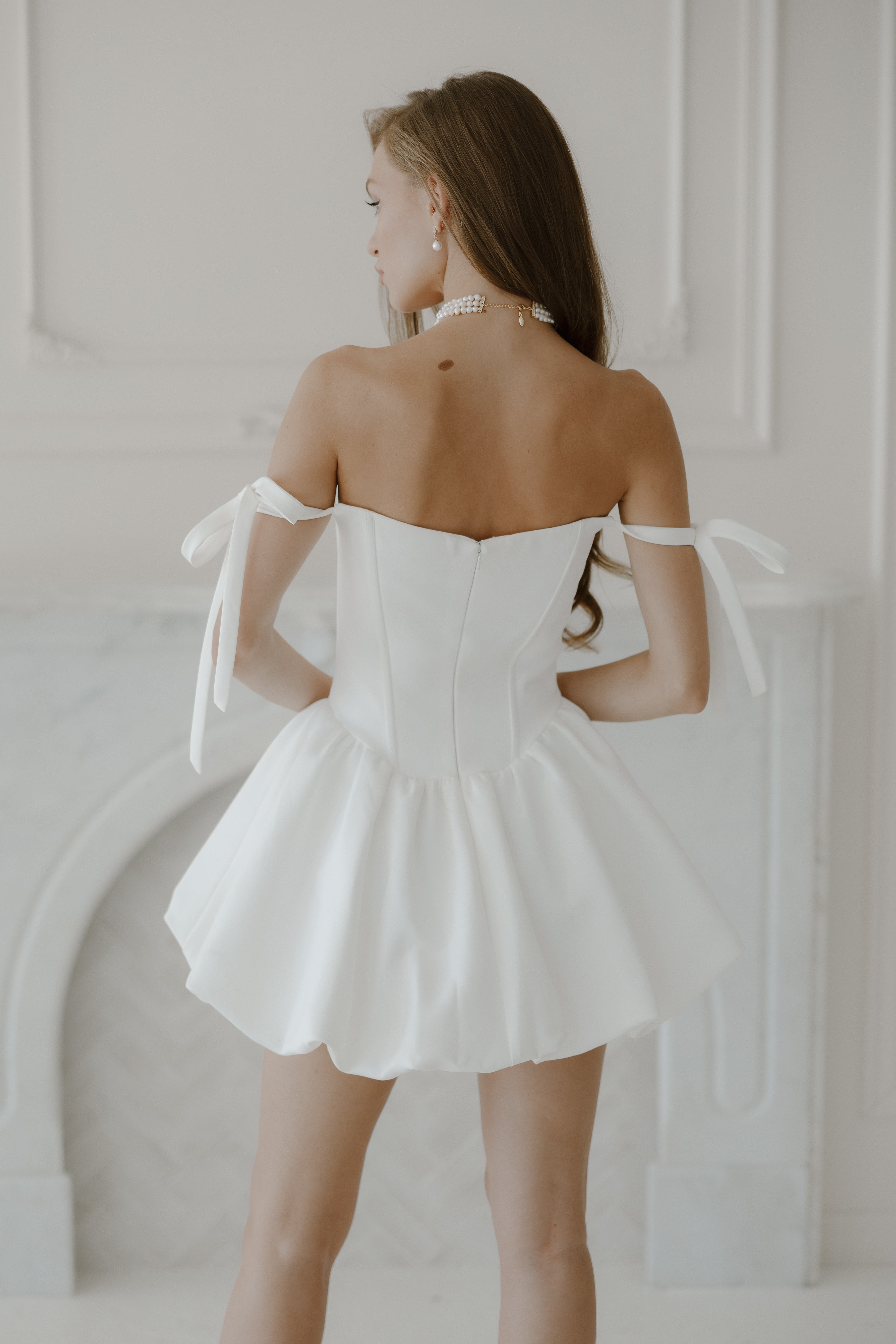 Muse Mini Dress – Crepe Bubble Skirt Mini Dress | Untamed Petals