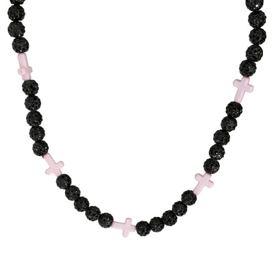 Haven  Faith Drip Beaded Sports Necklace | Black & White