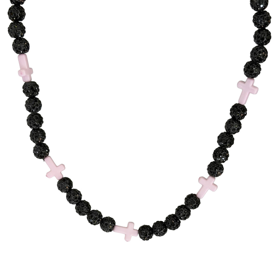 Haven  Faith Drip Beaded Sports Necklace | Black & White