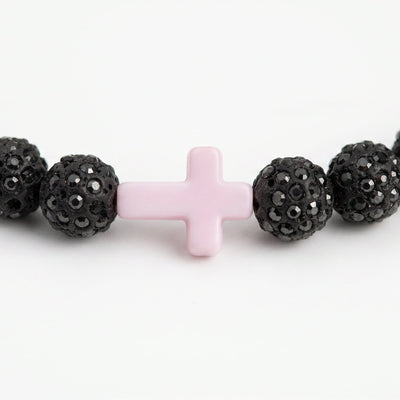 Haven  Faith Drip Beaded Sports Necklace | Black & White