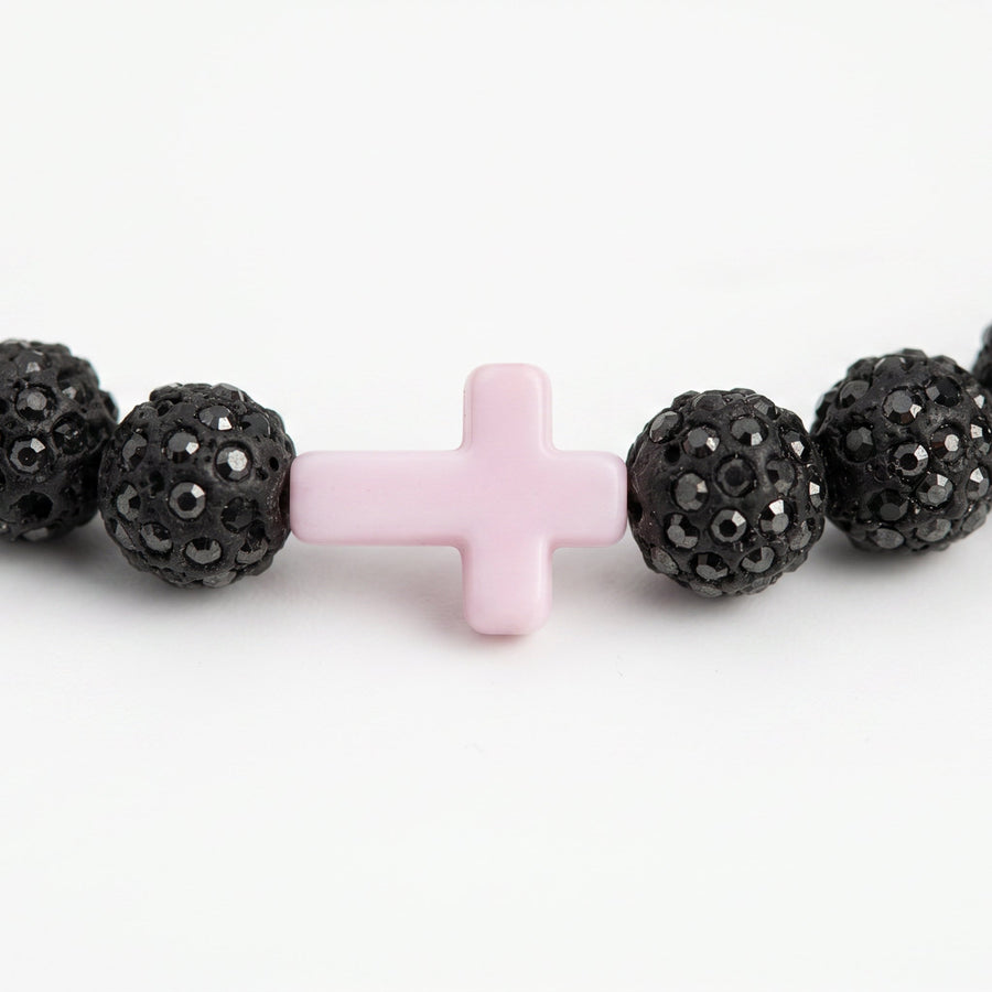 Haven  Faith Drip Beaded Sports Necklace | Black & White