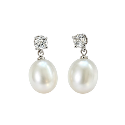 Greer Pearl and Crystal Earrings