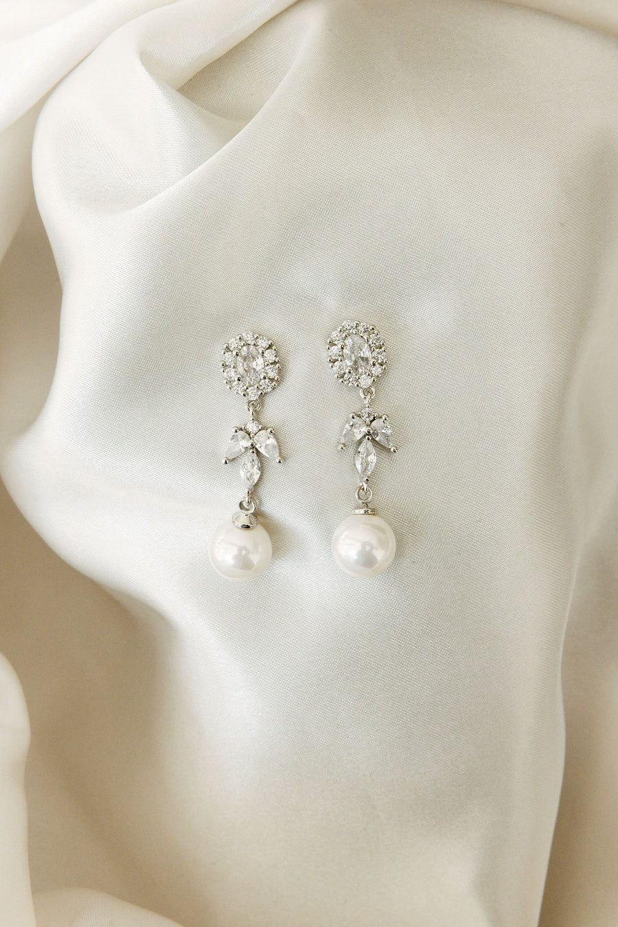 Palace Pearl and Crystal Drop Earrings