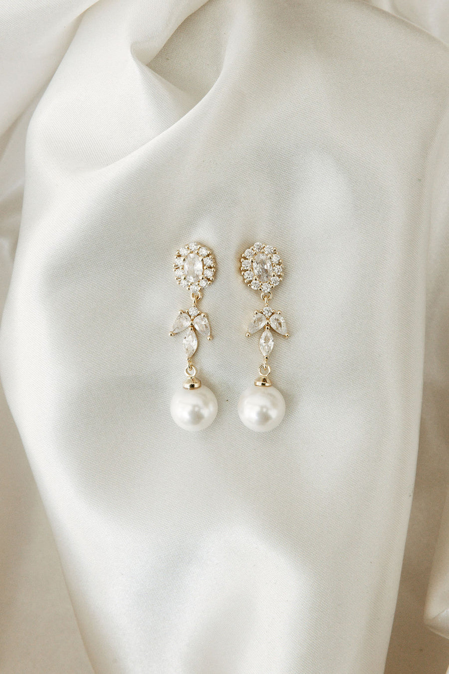 Palace Pearl and Crystal Drop Earrings